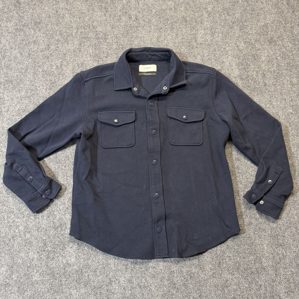 Legend Timeless Staples Mens L Navy Heavyweight Overshirt Shirt Jacket Snap
